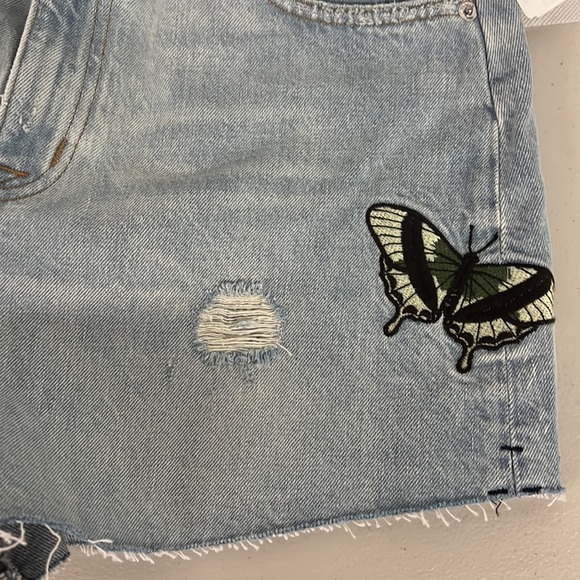 Hudson Denim Sade Embroidered Shorts Size 25 Butterfly Distressed Cut Off 29 8 - Picture 6 of 7
